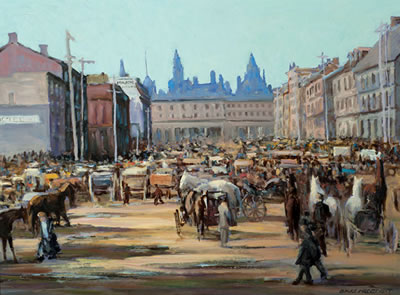Byward Market, York Street as at 1905 by Bruce Heggtveit - Auction record, sale price, and art valuation. Compare with similar artists and explore comparable artworks.