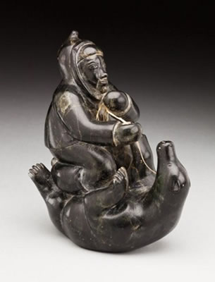 Hunter struggling with a captured bear by Timothy Kutchaka - Auction record, sale price, and art valuation. Compare with similar artists and explore comparable artworks.