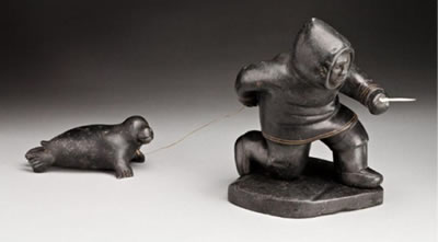 Hunter Pulling a Seal, ca. 1952-53 (2)