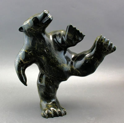 Dancing Bear by Nuyaliaq Qimirpik - Auction record, sale price, and art valuation. Compare with similar artists and explore comparable artworks.