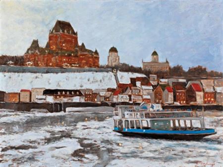 Quebec from the Ferry by Luc Deschamps - Auction record, sale price, and art valuation. Compare with similar artists and explore comparable artworks.