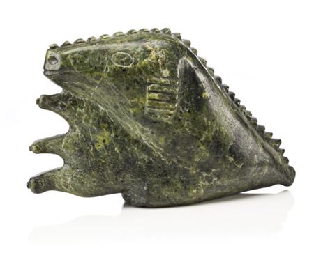 Spirit with One Large Claw by Ningeoseak Pudlat - Auction record, sale price, and art valuation. Compare with similar artists and explore comparable artworks.