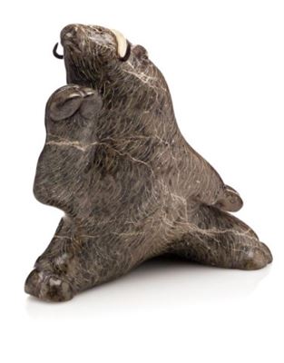Musk-ox ca. 1969-70 by Philip Pitseolak - Auction record, sale price, and art valuation. Compare with similar artists and explore comparable artworks.