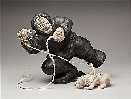 Hunter with Dog-Bear by Joseph Shuqslak - Auction record, sale price, and art valuation. Compare with similar artists and explore comparable artworks.