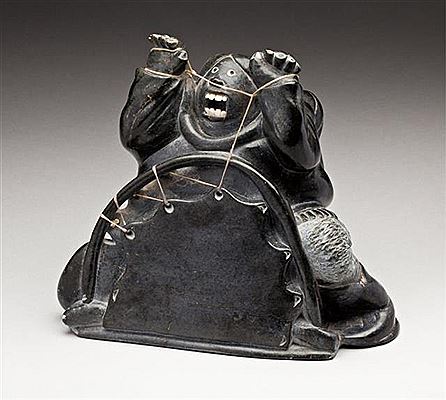 Sample artwork by Noah Echaluk/Echalook (Born 1946), known for inuit carver-fantasy beast, figure - View similar artists and auction records
