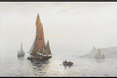 Sample artwork by Charles Edward Hannaford (1863 - 1955), known for realist style landscape painting, dutch canals - View similar artists and auction records