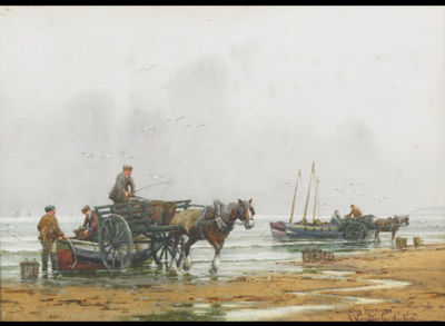 LANDING HERRINGS by George Hamilton Constantine - Auction record, sale price, and art valuation. Compare with similar artists and explore comparable artworks.