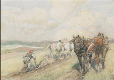 THE PLOUGH TEAM by Nathaniel Hughes John Baird - Auction record, sale price, and art valuation. Compare with similar artists and explore comparable artworks.