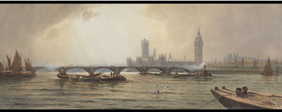 SHIPPING ON THE THAMES WITH LONDON BRIDGE by Charles Edward Hannaford - Auction record, sale price, and art valuation. Compare with similar artists and explore comparable artworks.