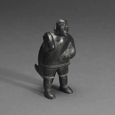HUNTER HAULING A SEAL by Bob Barnabas - Auction record, sale price, and art valuation. Compare with similar artists and explore comparable artworks.