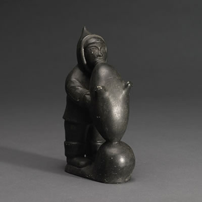 HUNTER BLOWING A SEAL BLADDER by Simon Pov - Auction record, sale price, and art valuation. Compare with similar artists and explore comparable artworks.