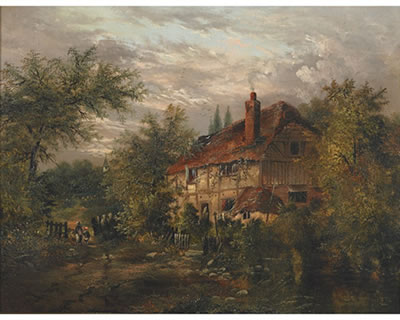 TWO VIEWS OF HAMPSHIRE: NEAR SOPHLEY HANTS; COTTAGE SCENE IN BURLEY HANTS (2)
