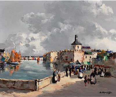 CONCARNEAU (BRETAGNE) by Christo Charpides - Auction record, sale price, and art valuation. Compare with similar artists and explore comparable artworks.