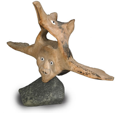 Sample artwork by Ruben Komanqnapik (Born 1976), known for inuit art; sculpture - View similar artists and auction records