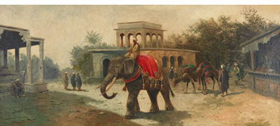 A VILLAGE MARKET IN INDIA by Louis Saphier - Auction record, sale price, and art valuation. Compare with similar artists and explore comparable artworks.