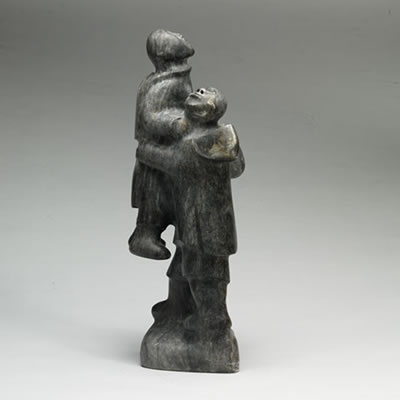 MAN CARRYING HIS RELUCTANT WIFE by Josiah Nuilaalik - Auction record, sale price, and art valuation. Compare with similar artists and explore comparable artworks.