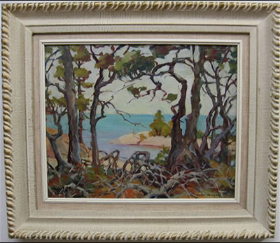 BEACH THROUGH TANGLED TREES by Erna Nook Jackson - Auction record, sale price, and art valuation. Compare with similar artists and explore comparable artworks.