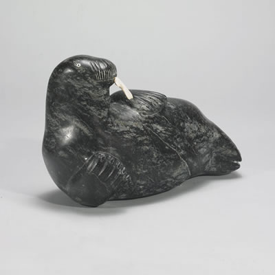 Sample artwork by Abraham Kingmiatuq (Born 1933), known for inuit sculpture - View similar artists and auction records