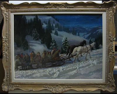 MOONLIGHT SLEIGH RIDE by Thomas (Tom) Albert Stone - Auction record, sale price, and art valuation. Compare with similar artists and explore comparable artworks.