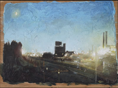 TRAINYARDS AT NIGHT