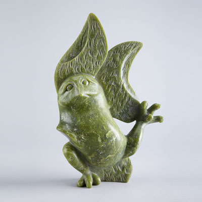 DANCING OWL by Iyola Kingwatsiak - Auction record, sale price, and art valuation. Compare with similar artists and explore comparable artworks.