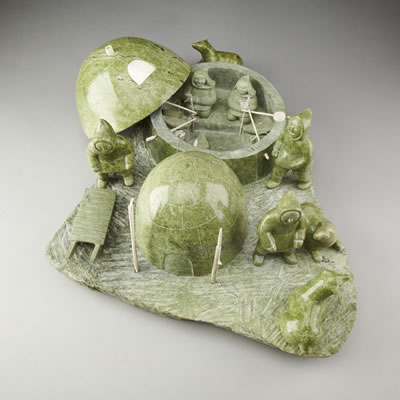 Sample artwork by Mosesie Kolola (1930 - 1985), known for inuit sculpture - View similar artists and auction records