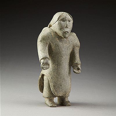 Sample artwork by Bernadette Ivalooarjuk Saumik (Born 1938), known for inuit figurative sculpture - View similar artists and auction records