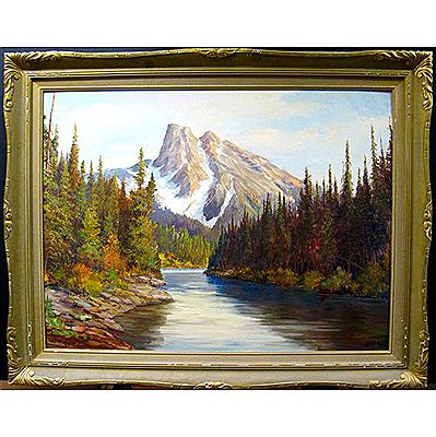 WESTERN MOUNTAIN & RIVER SCENE
