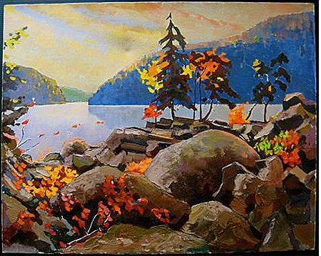 AUTUMN LAKE SCENE