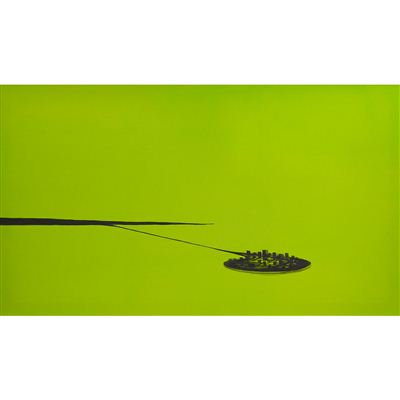 SATELLITE CITIES (YELLOW/GREEN WITH DARK CITY), 2007
