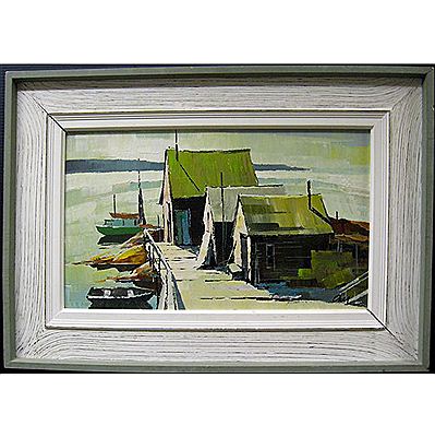 LOBSTER SHACKS by Ronald Okey - Auction record, sale price, and art valuation. Compare with similar artists and explore comparable artworks.