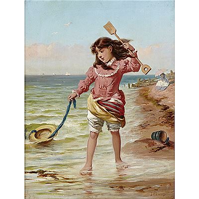 Sample artwork by Joseph H Barnes (fl.1867 - 1887), known for painting - View similar artists and auction records