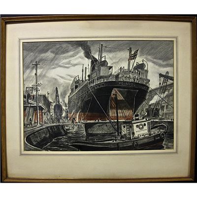 NORWEGIAN WHALING FACTORY, S.S. "PEGAGOS" ON HALIFAX DRY DOCK