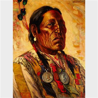 Sample artwork by James Henderson (1871 - 1951), known for indian portrait, landscape - View similar artists and auction records