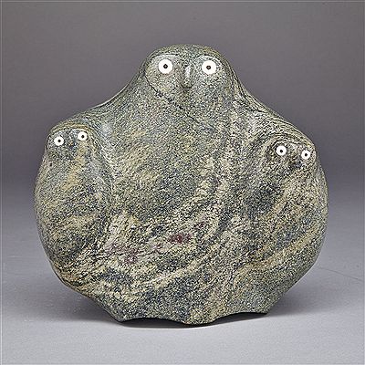 E3-320, REPULSE BAY OWL WITH YOUNG by Mark Tungilik - Auction record, sale price, and art valuation. Compare with similar artists and explore comparable artworks.