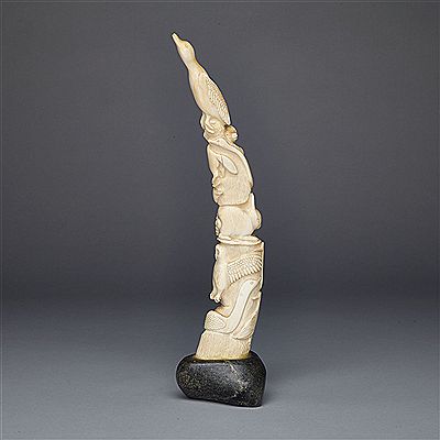 E3-145, RANKIN INLET RELIEF CARVED TOTEM OF ARCTIC ANIMALS by Pierre Karlik - Auction record, sale price, and art valuation. Compare with similar artists and explore comparable artworks.