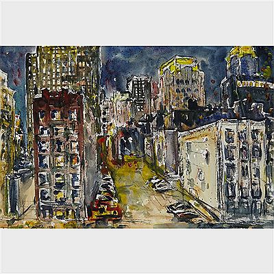 Sample artwork by Eric Freifeld (1919 - 1984), known for street scenes, landscape, portrait, figure painting, drawing, teaching - View similar artists and auction records