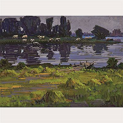 COWS BY RIVER by Leo Ayotte - Auction record, sale price, and art valuation. Compare with similar artists and explore comparable artworks.