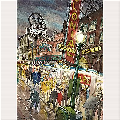 GRANVILLE STREET AT NIGHT (EVENING, GRANVILLE STREET; GRANVILLE STREET, WARTIME), 1946