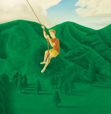 Portrait of Tom Mutch: Self Portrait on a Swing in Toko
