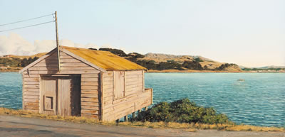 Lonely Boatshed Near Porirua by Justin Burroughs - Auction record, sale price, and art valuation. Compare with similar artists and explore comparable artworks.