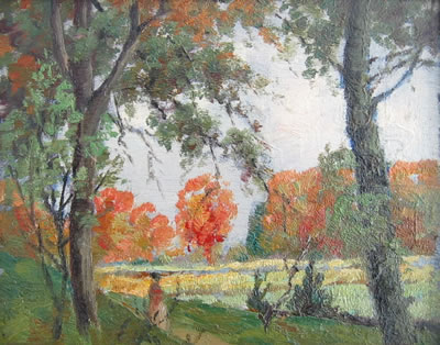 Sample artwork by Joseph Archibald Browne (1862 - 1948), known for rural landscape painting, impressionism, luminism, tonalism - View similar artists and auction records