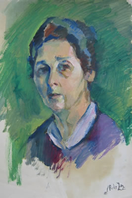 Portrait of Barbara Zazouline Rode: Self Portrait (another portrait verso)