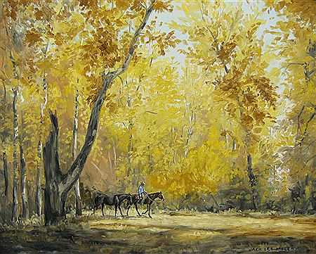 Fall Trees near Home Ranch, Douglas Lake, B.C.