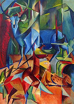 Deer in Abstract Landscape by Gordon Thorne - Auction record, sale price, and art valuation. Compare with similar artists and explore comparable artworks.
