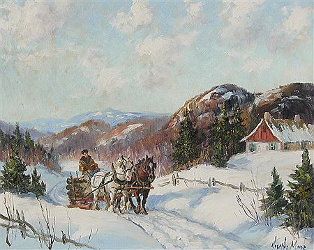 Hauling Logs in Winter