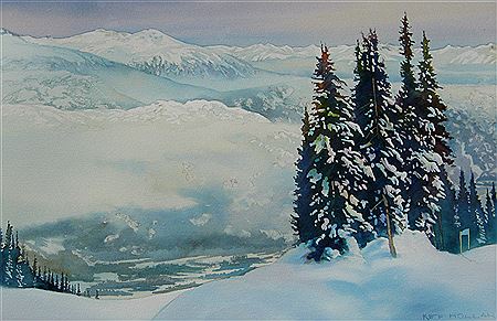 Sample artwork by Kiff Holland (Born 1942), known for landscape, figure and floral painting, teaching - View similar artists and auction records