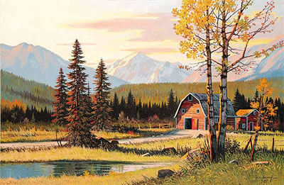 Mountain Farm by George Horvath - Auction record, sale price, and art valuation. Compare with similar artists and explore comparable artworks.