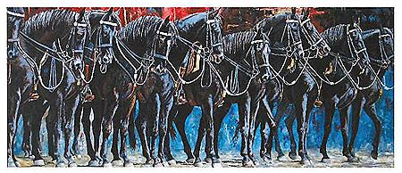 Sample artwork by Jody Skinner (Born 1963), known for western horse genre - View similar artists and auction records