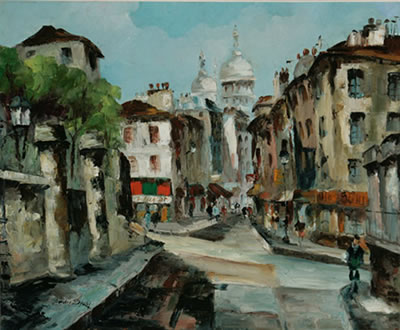 LA RUE NORVINS A MONTMARTRE